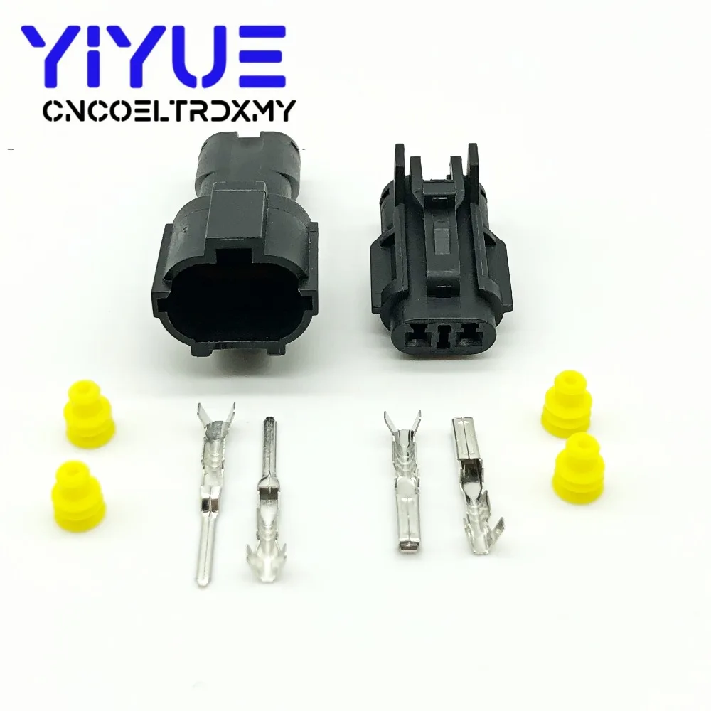 

KET 5 Sets 2 Pin black MG640322/MG610320 Female And Male Way Waterproof Electrical Wire Connector Plug Auto Connectors