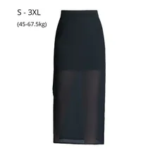 Модная женская черная шифоновая юбка женская с высокой талией Элегантная юбка-карандаш с разрезом Офисная Женская рабочая одежда длинные юбки