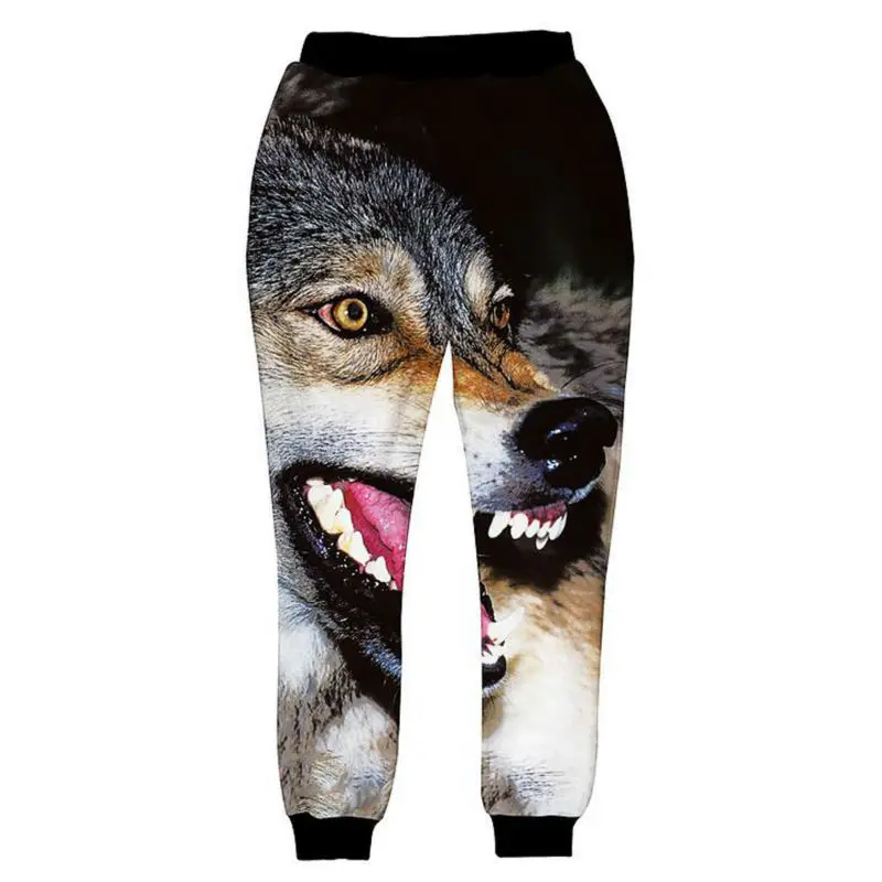 Мужские брюки для пробежек, 3D спортивные штаны с принтом животных, лев, волк, кошка, змея, собака, графические Свободные повседневные брюки, Homme, большие размеры