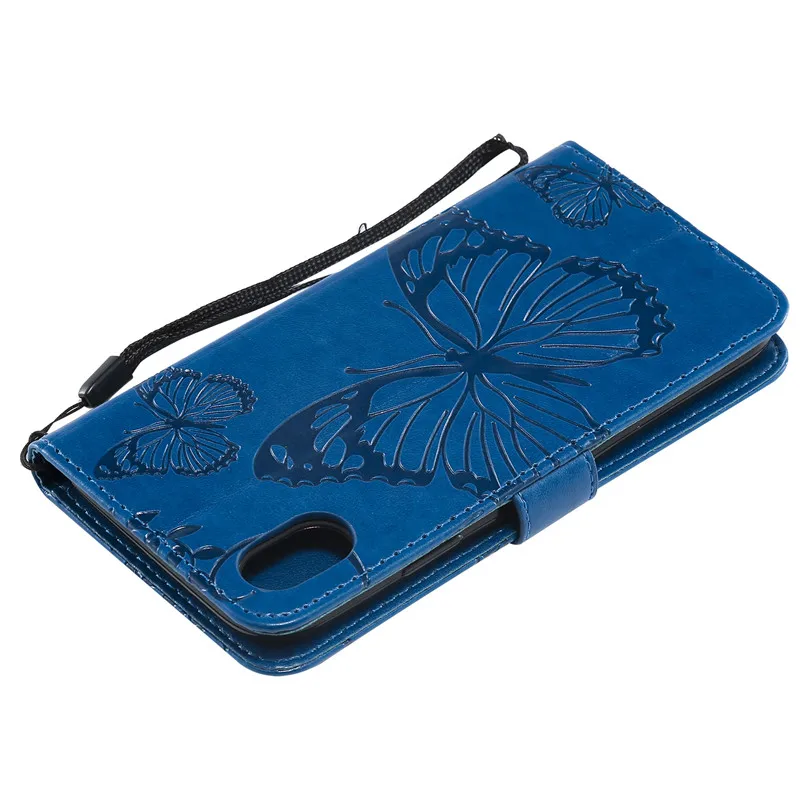 Flip Leather Case sFor Fundas iPhone 9 case 3D butterfly Embossed PU Cover For iPhone XR 6.1inch Wallet Cover Stand Phone Cases (16)