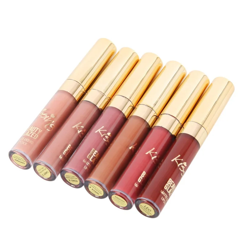 Fashion Beauty 6 pcs/set Lip Gloss Liquid Long-lasting Cosmetics Makeup Kit Matte Moisturing Lipstick Fashion Beauty 6 pcs/set Lip Gloss Liquid Long-lasting Cosmetics Makeup Kit Matte Moisturing Lipstick