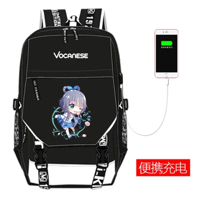 11 Vocaloid студенческий школьный рюкзак аниме USB зарядка ноутбук рюкзак для колледжа сумка на плечо школьная сумка для подростков - Цвет: 11
