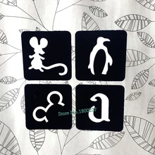 Милые мыши шаблон полые трафареты для татуировок хной для женщин Макияж Советы водонепроницаемый татуировки паста индийский Менди татуировки шаблон