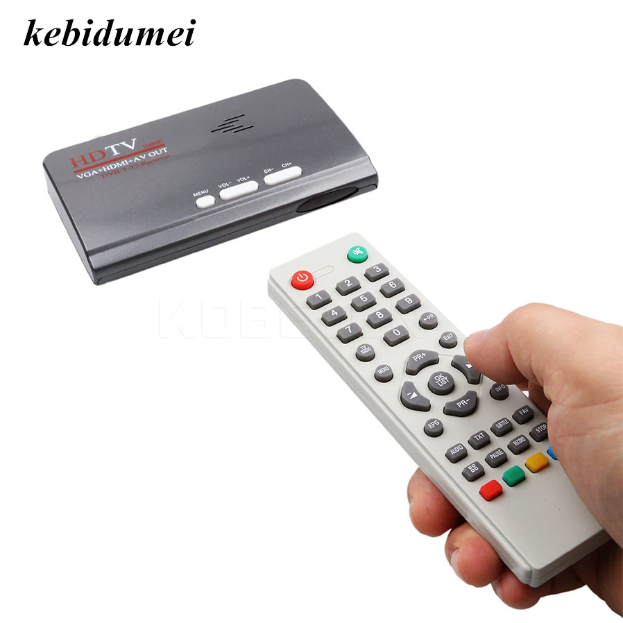 

Kebidumei DVB-T DVB-T2 TV Tuner Receiver T/T2 TV Box VGA AV CVBS 1080P HDMI digital HD Satellite receiver for LCD/CRT Monitors