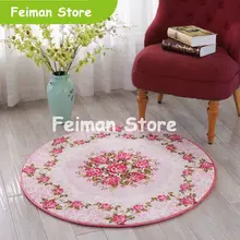Красные розы печатные ковры Европейский Стиль 15 мм плотные мягкие коврики большой круглый пол ковры для гостиной ванная комната круг йога коврики