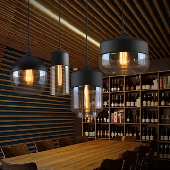 

Nordic Modern loft hanging Glass Pendant Lamp Fixtures E27 E26 LED Pendant lights for Kitchen Restaurant Bar living room bedroom