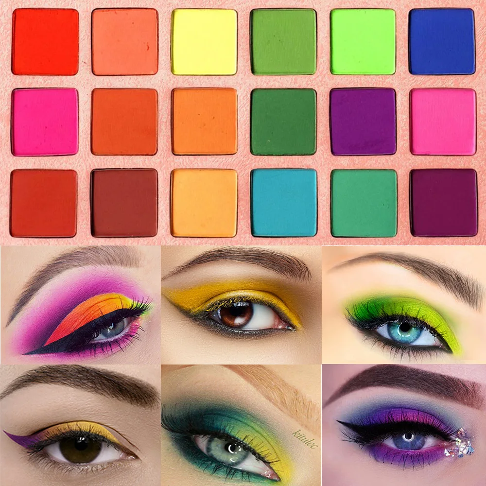 

Matte Eyeshadow Palette Pro 18 Colors Highly Pigmented Bright Shimmer Eye Shadow Blendable Long Lasting Waterproof Cosmetics