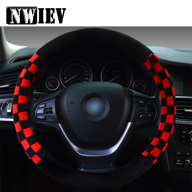 

NWIEV Winter car plush universal steering wheel cover For Nissan Qashqai Juke Almera Mazda 3 6 CX-5 Honda Accord Civic Fit CRV
