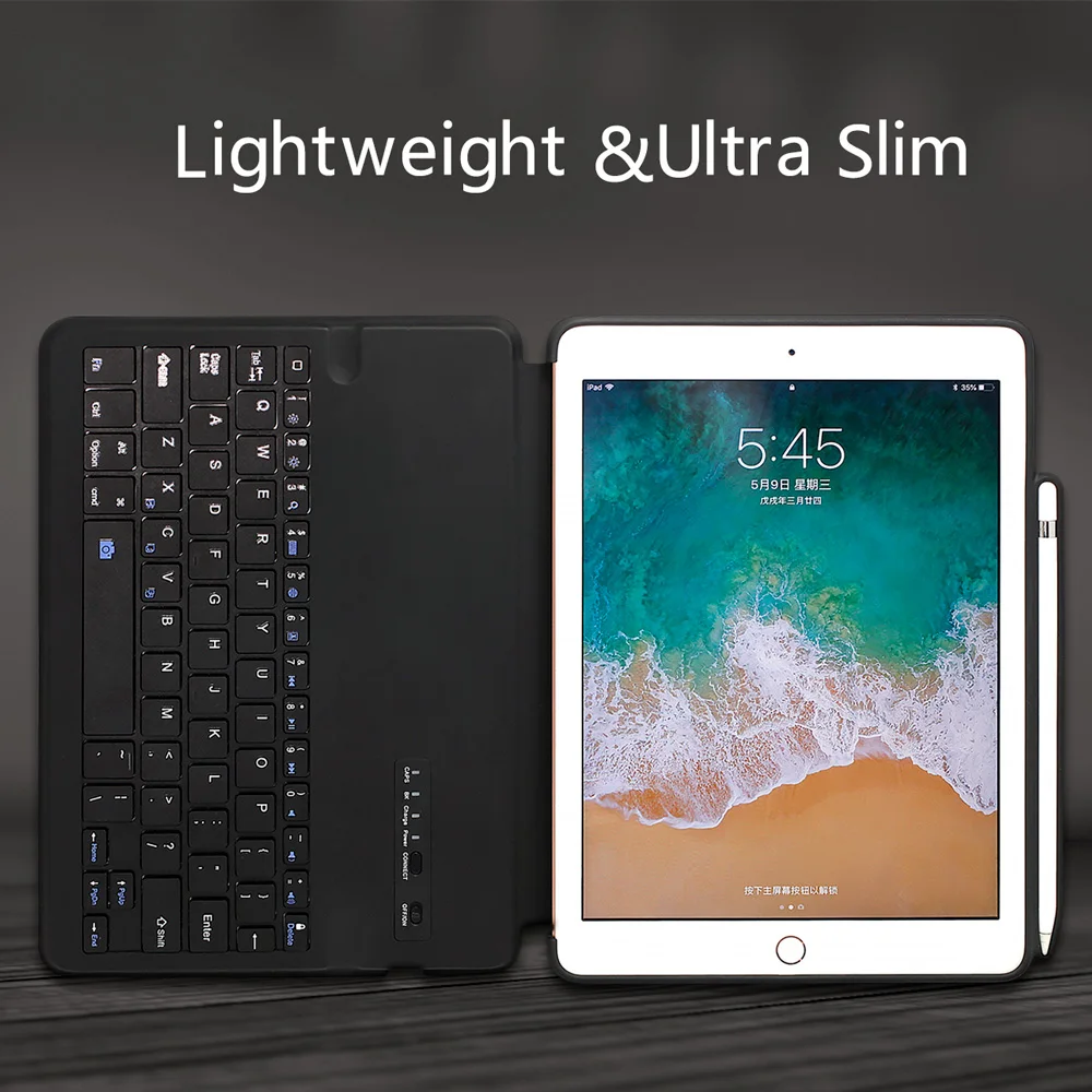  Keyboard Case For iPad 9.7 6th/Pro 11/12.9 2018 with Pencil Holder Smart Full Flip Cover For iPad 9