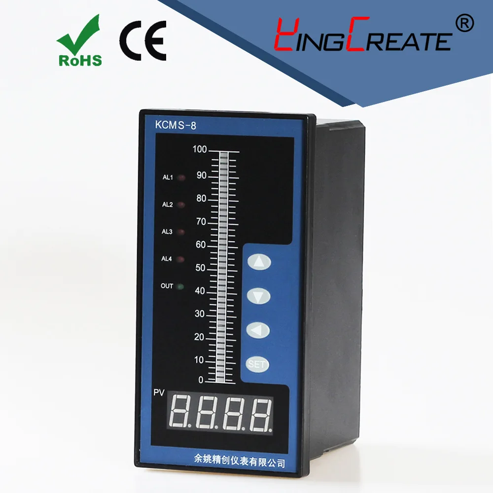 4-20mA DC input water liquid level pressure controller with 4 ways relay and DC24V voltage output water liquid level meter