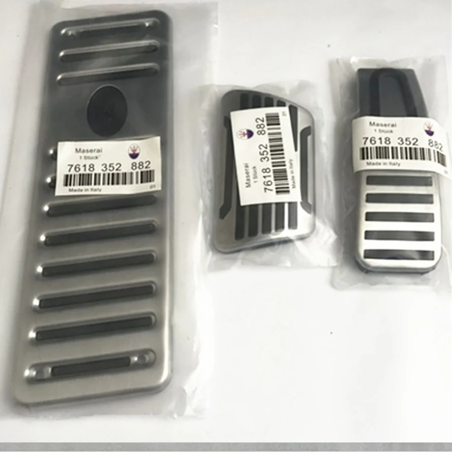 

3Pcs Original Non-Slip Car Foot Rest Accelerator Gas Brake Pedal Pad Covers For Maserati Ghibli Quattroporte Levante 2014-2018