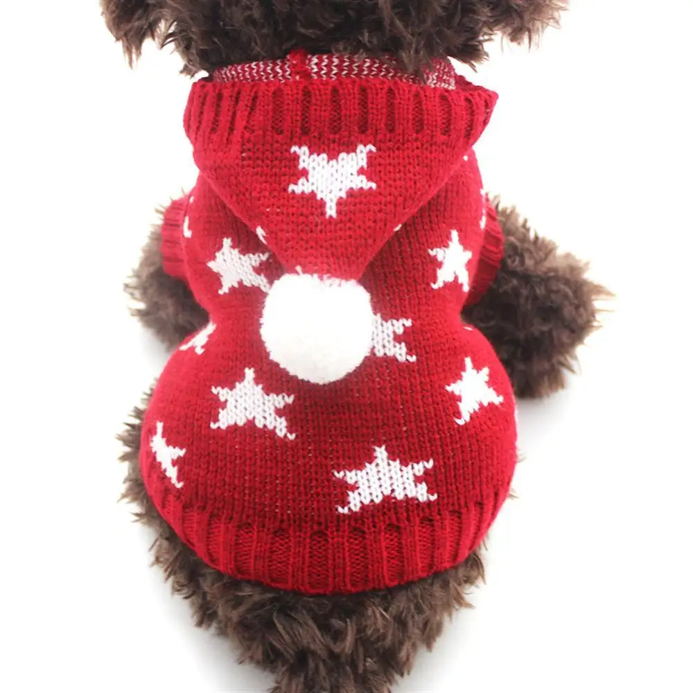 2018 кошек и собак Зимний свитер KNIT Hoodie спортивная одежда звезд дизайн Pet Puppy куртка