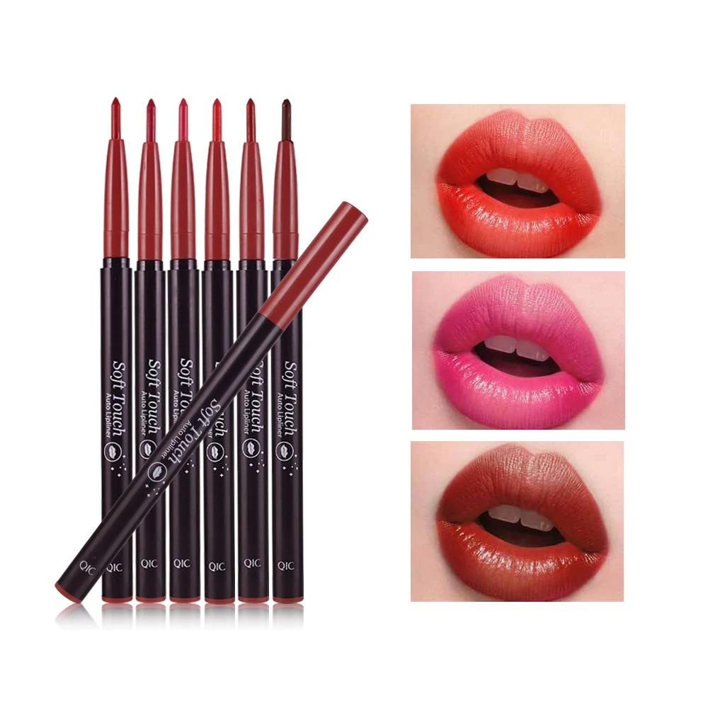 QIC Pro Lipliner Automatic Rotary Long Lasting Natural Makeup Waterproof Lip Liner Pen sexy red
