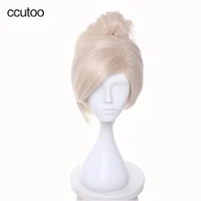 Ccutoo 35 см блонд игра OW Overwatch Мерси синтетические волосы косплей парик с одним чипом конский хвост