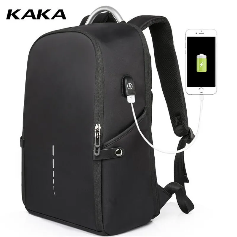 KAKA Large Capacity 15.6 Inch Laptop Bag Man USB Charging Backpack Bag Black Backpack women School Bags Mochila Masculin Y709