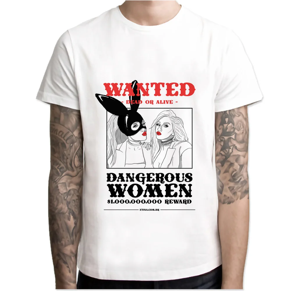 Ariana Grande Dangerous Women T shirt Hip Hop Style New Original Design T shirt Cool Fashion Men
