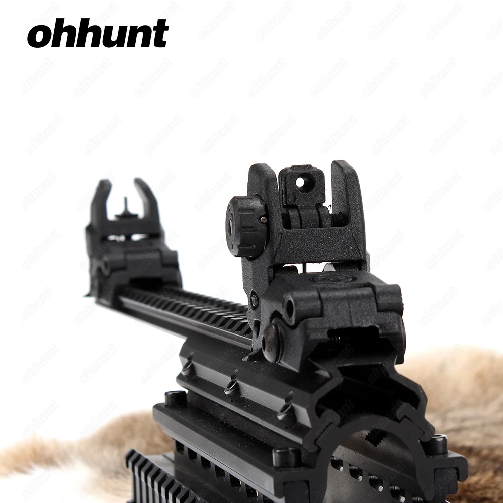 

Ohhunt Model 4 AR 15 Tactical Flip up Front Rear Sight Set Polymer Sights Windage Adjustment For 1913 Picatinny Rail handguards