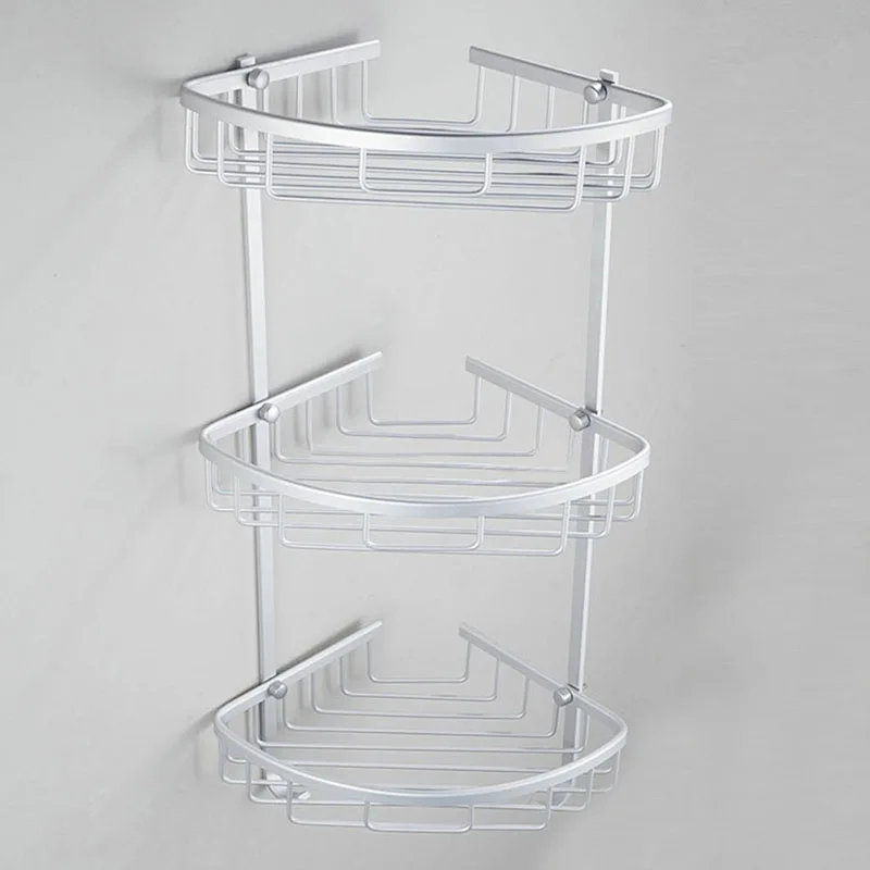 

3 Layer Space Alumimum Alloy Bathroom Storage Household Item Shower Shampoo Soap Cosmetic Storage Shelves Rack Bathroom Carrier