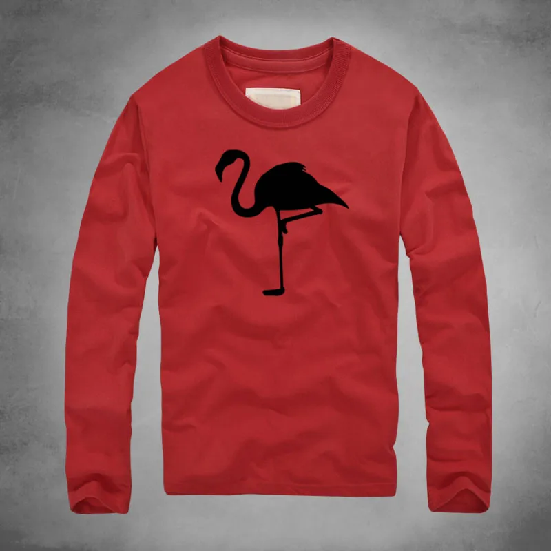 Flamingo Shirt Men Print Costume Summer Animal Beach Tee Shirt Long