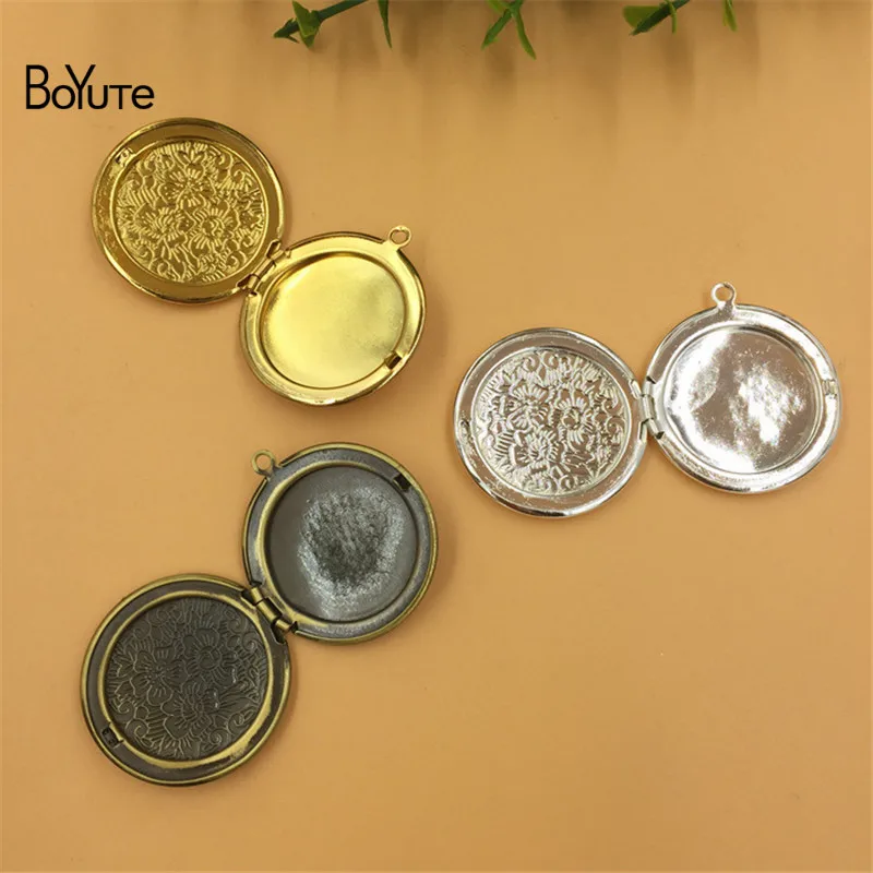 BoYuTe 10Pcs Round 316MM Metal Brass Lockets Diy Floating Photo Locket Pendant Charms (6)