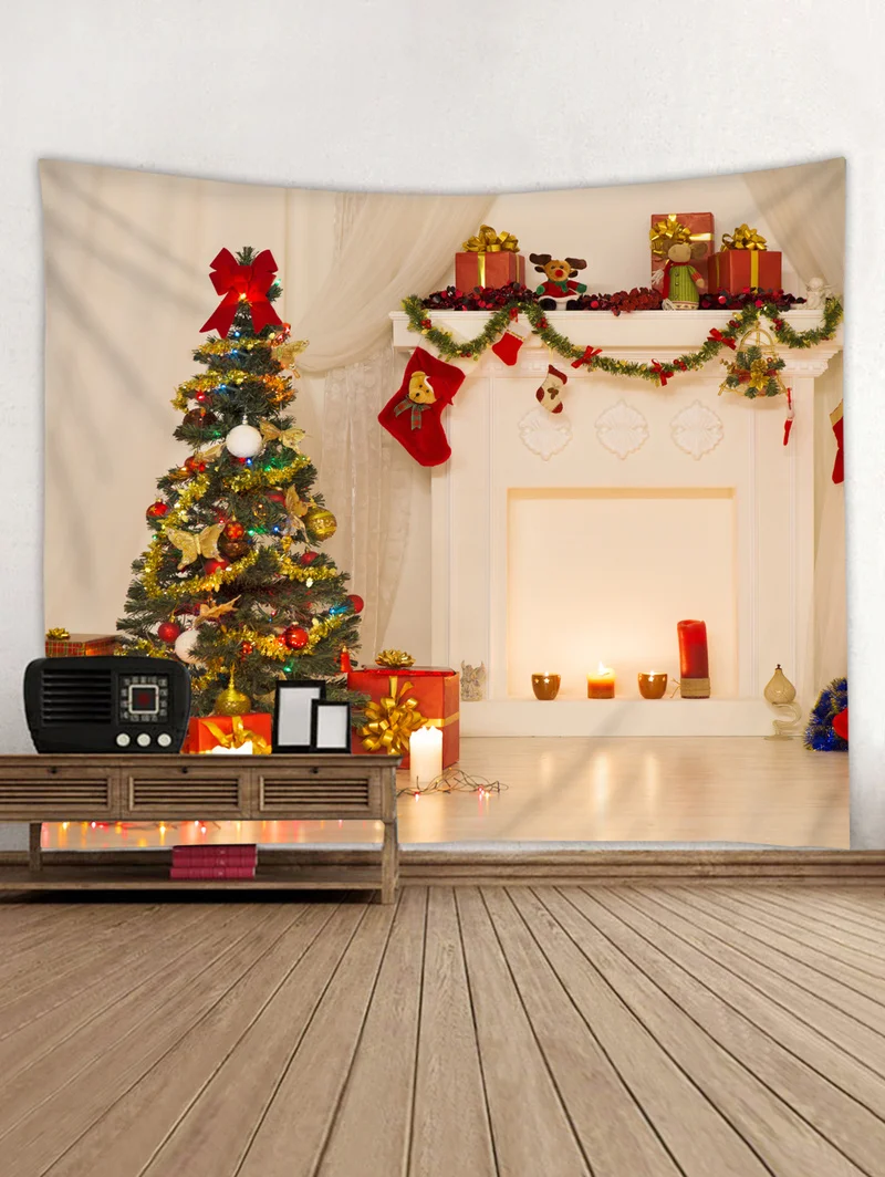 Настенный гобелен с 3d рождественской елкой, вечерние рождественские украшения, настенный гобелен, покрывало на кровать, скатерть, Рождественский гобелен