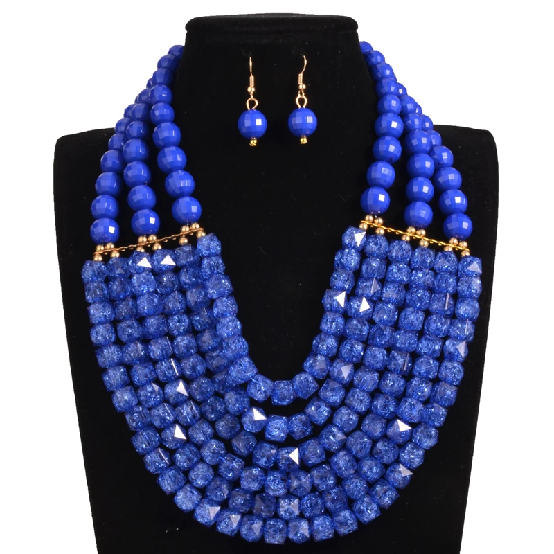 Moon Girl, ручная работа, плетеные украшения, наборы, модное ожерелье для женщин, нигерийские Свадебные африканские бусы, комплект ювелирных изделий