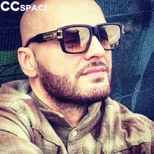 Прохладный Для мужчин ретро толстые Квадратные Солнцезащитные очки Для женщин из металла два шарнира Модные оттенки UV400 Винтаж Марка солнцезащитные очки Óculos 45633