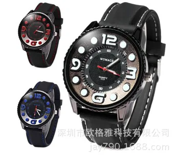 

New Design Men Sports big head watch Leather band precise quartz analog clock casual Man Fashion Womage Military wristwatches