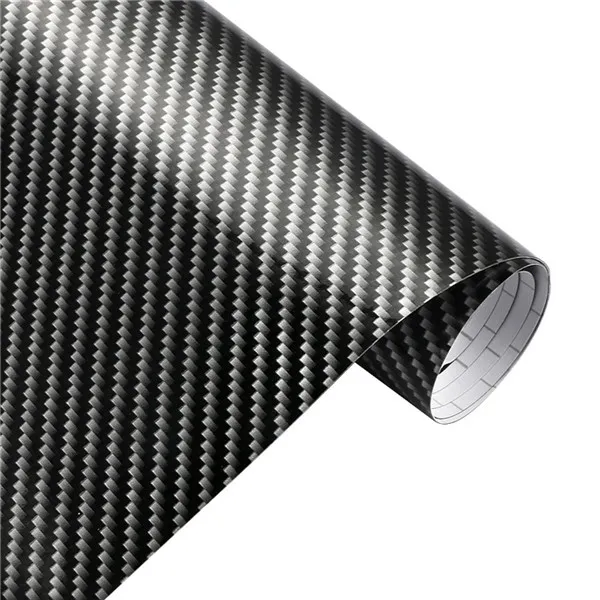 10 см* 100 см 2D Глянцевая виниловая пленка из углеродного волокна для автомобилей, автомобилей, мотоциклов, DIY декоративная наклейка, пленка для покрытия пинг - Название цвета: Silver Black