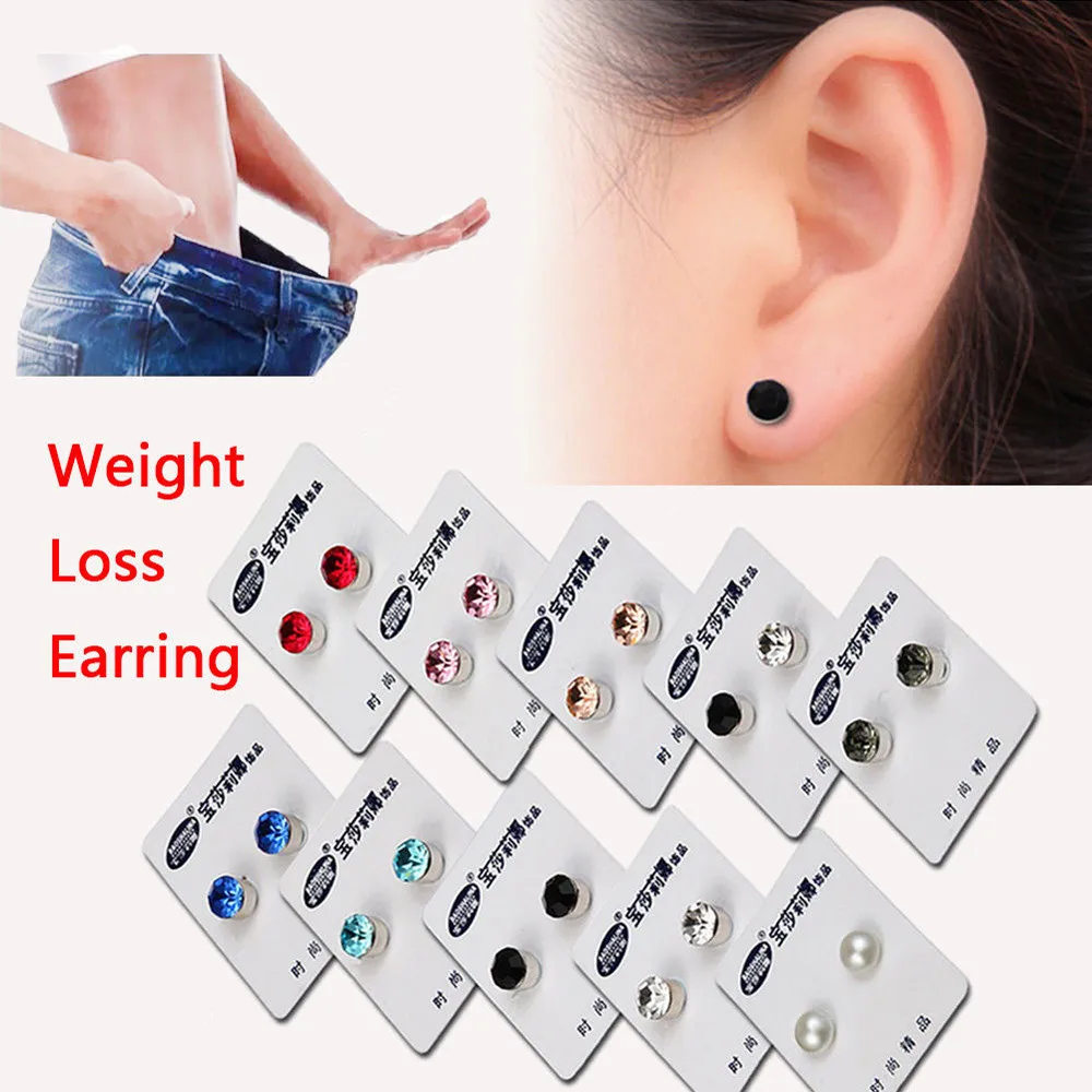 

2019 New Magnetic Stud Slimming Earrings Slimming Patch Lose Weight Magnetic Health Jewelry Magnets Of Lazy Paste Slim Patch