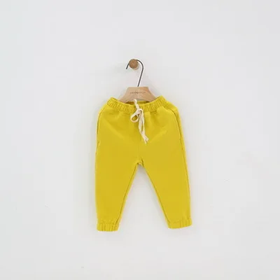 Детские штаны, осень, новые детские брюки, повседневные штаны с большим карманом для мальчиков, закрытые штаны - Цвет: Turmeric