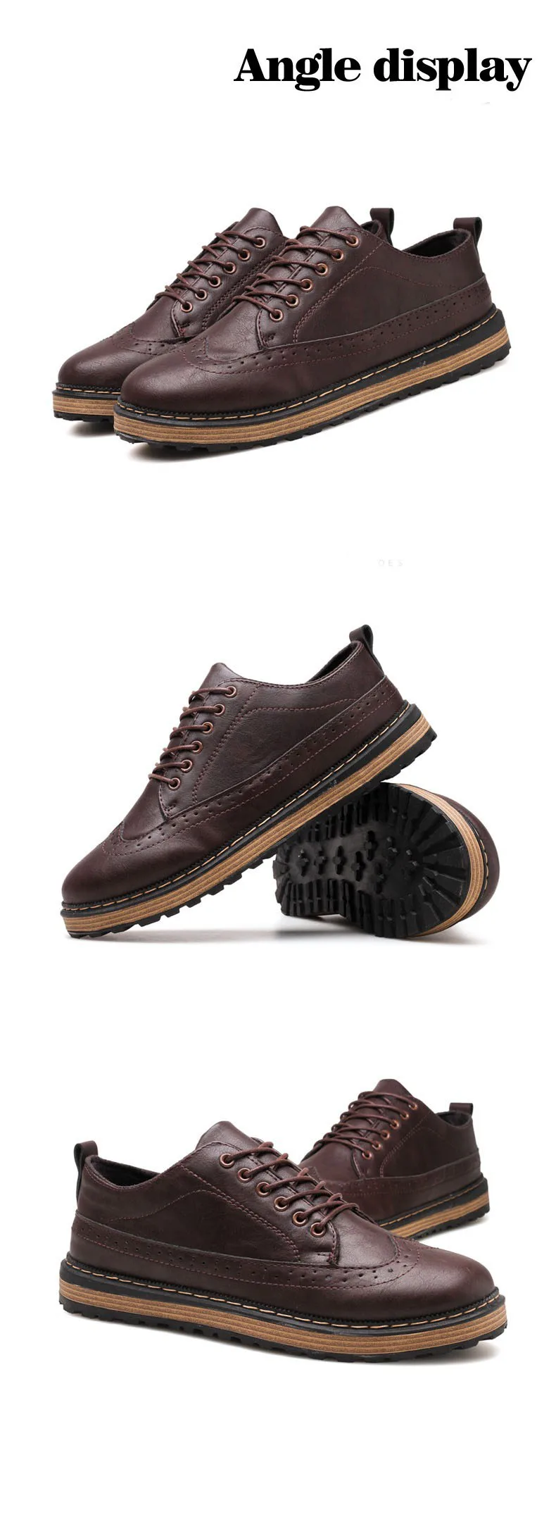Black Gray Brown Men's Leather Dress Shoes Business Casual Comfort Men's Office Lace Men Oxford Shoes XL 39-44