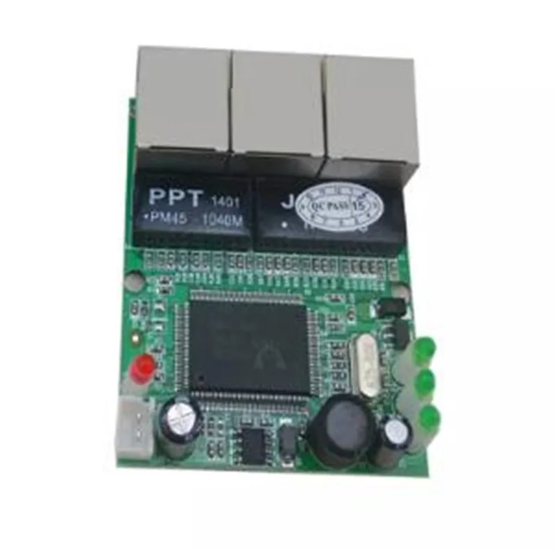 Быстродействующий коммутатор OEM мини ethernet с 3 портами 100 Мбит/с сетевой rj45 хаб pcb