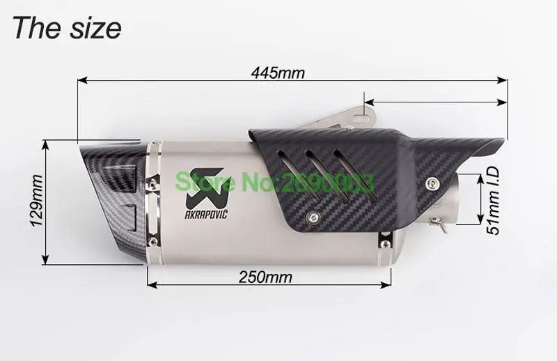 Универсальный глушитель выхлопной трубы мотоцикла Мото глушитель для мотоцикла R6 ZX6R Z900 GSXR750 DUKE690