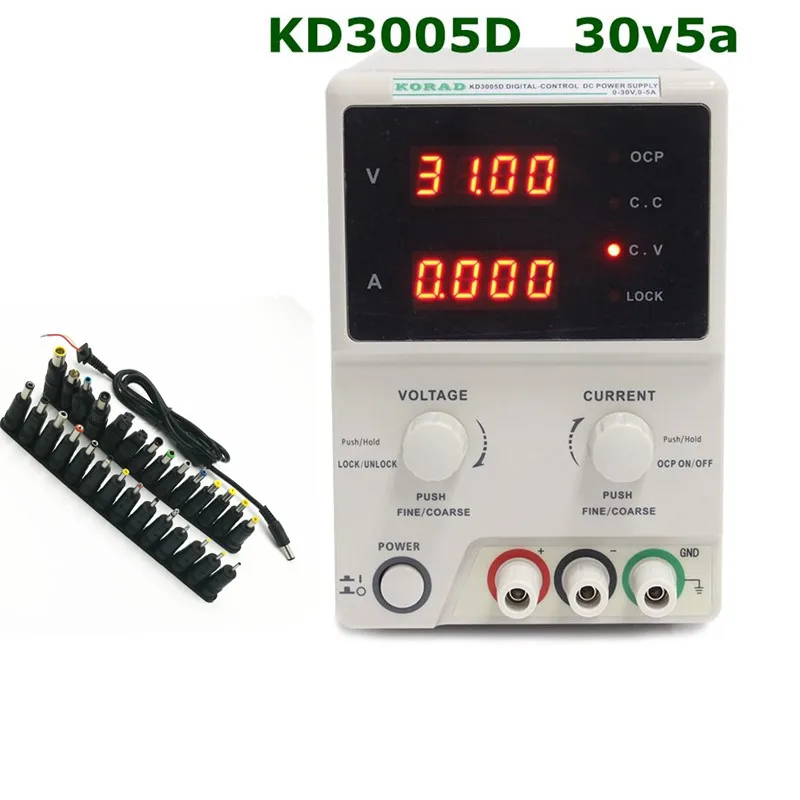 

KD3005D DC Encoder Adjustable CNC Power Supply 30V5A Constant Voltage Constant Current Source Display 10mV / 1 mA with adapter