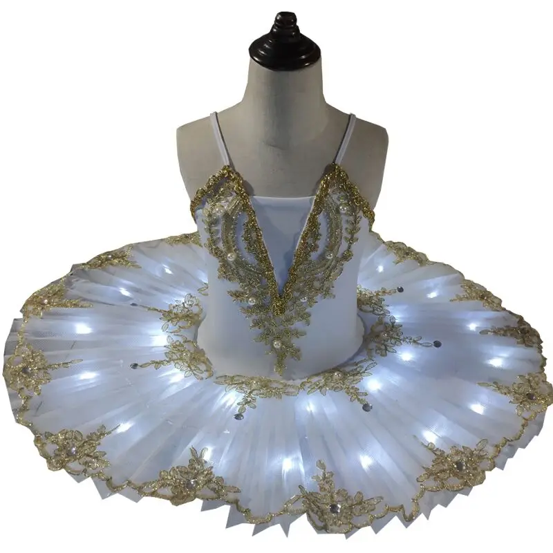 

New Professional Led Tutu Kids Ballet Costume Swan Lake Ballerina Dress Adult Halloween Stage Children Party Dancewear Outfit