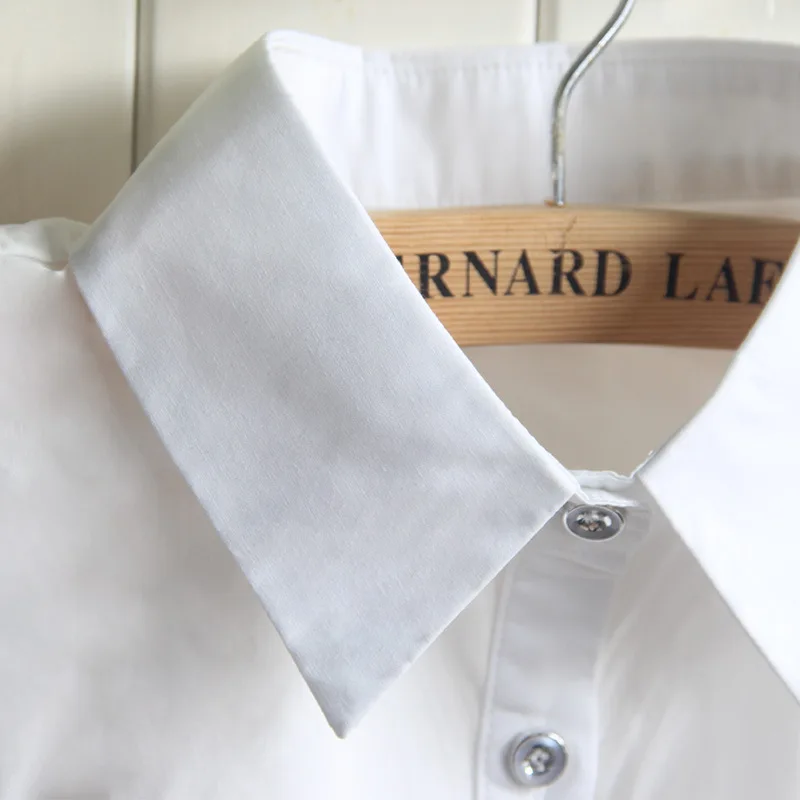 New Pure Cotton Fake Collar Shirt Female Professional Square False Collar Tip White Shirt Wholesale
