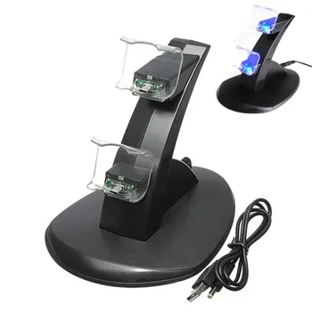 

For Dualshock 4 For PS4 Charger Dual USB Charging Charger Dock Station Stand For Playstaion 4 Black PVC Material