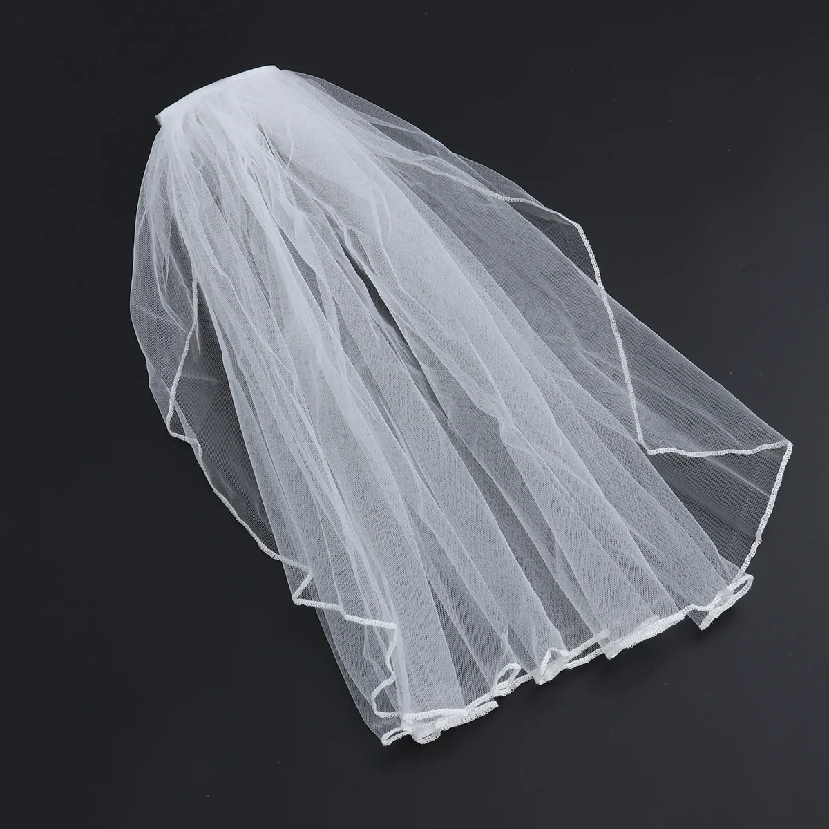 Элегантная короткая свадебная вуаль, фатиновая Фата невесты с гребнем и лентой по краю для невесты, цветочницы для девочек, Свадебная вечеринка, фотография(белая