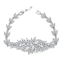 Classic Design CZ Flower Women Micro insert Bracelet Marquise Cut AAA Cubic Zirconia Charm Bracelet Fashion Zircon Jewelry