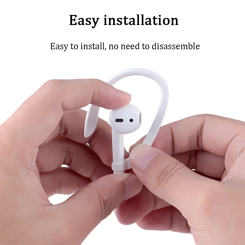 1Pair Silicone Protective earhooks holder secure for airpods apple wireless headphones accessories 1:1 Sports Anti-lost ear hook
