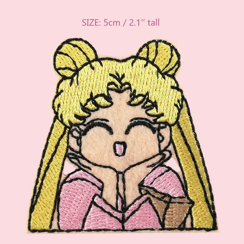 

2.1'' Sailor Moon Sailor Moon Bunny Cosplay Embroidered Badge Clothes Patch Cloth embroidered patch iron on patches