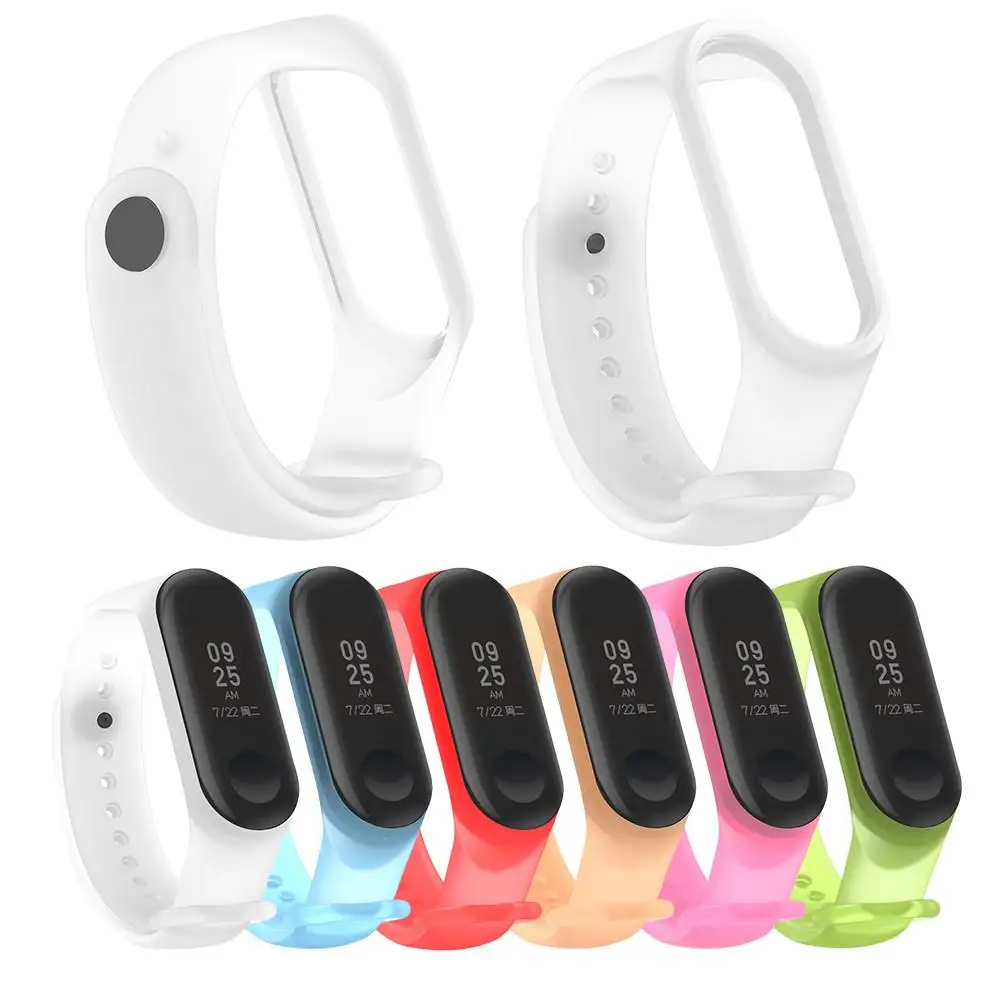 Silicone Watch Wrist Strap For Xiaomi Mi Band 3 Smart Bracelet Accessories Half Transparent Replacement Wristband | Электроника