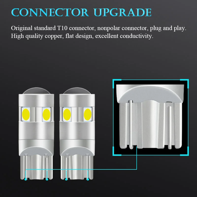 NAO 2x водить автомобиль w5w t10 Светодиодные лампы для автомобилей t10 w5w светодиодные лампы для автомобиля 12V drl интерьерные светильники 3030 чипы 194 168 сигнальная лампа 6000K
