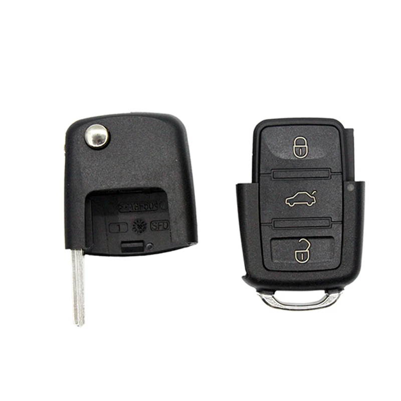 HAUSNN 3 кнопки складной Автомобильный Дистанционный флип-чехол для ключей Fob для VW Passat Polo Golf Touran Bora Ibiza Octavia Fabia Leon