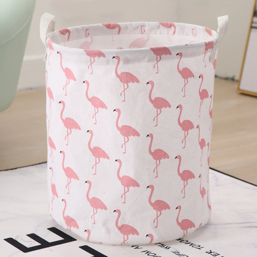 Flamingo Large Sized Waterproof Foldable Laundry Hamper Bucket,Dirty Clothes Laundry Basket, Bin Storage Organizer For Toy Colle