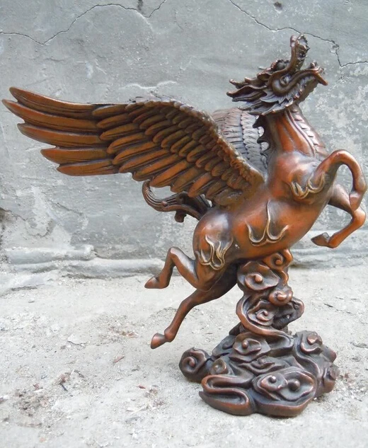 

wholesale factory China bronze carved beautifully lucky Pegasus horse sculpture statue