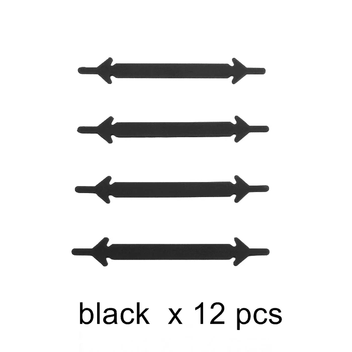 SOBU 12 шт./лот, эластичные силиконовые шнурки для бега, все кроссовки без шнурков, силиконовые шнурки для обуви, креативные шнурки для унисекс - Цвет: black shoelaces