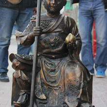 Bi003496 3" Китайский Бронзовый Gild Сиденья Красивый Король Обезьян Сунь у-Конг Ручной Персик Статуя