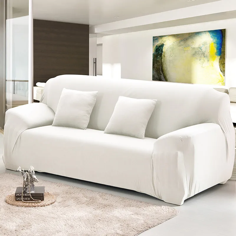 White Elastic Sofa Cover Set Cotton Stretch Covers For Living Elastic Sofa Cover Set Cotton Stretch